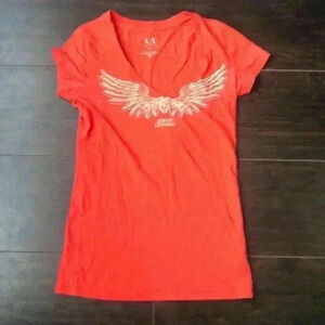 🌸3/$30🌸ARMANI Exchange | Orange cotton v neck  t-shirt